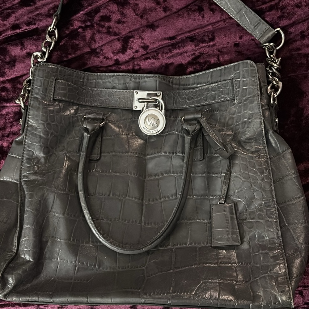 Michael Kors Hamilton Large Satchel Bag with silver hardwarel - Picture 10 of 10